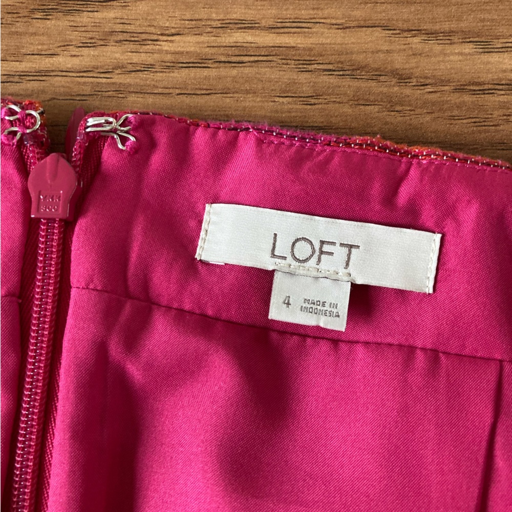 LOFT Pink Patterned Mini Skirt Size 4 - Picture 3 of 7